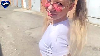 Hipster hussy filthy blowjob clip