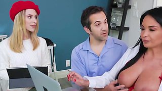 Freeuse Fantasy - Sexy French Tutor Gets Intimate With Her Student And A Pervy Dude