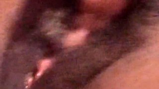 Rubbing Fingering My Hairy Black Pussy Amazing Intense Orgasm