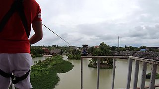 Zipline fun and hot sex at home after