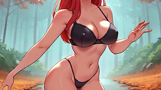 Sexy Outfits Try on and Dancing! Teasing Big Boobs and Perfect Body! Cartoon