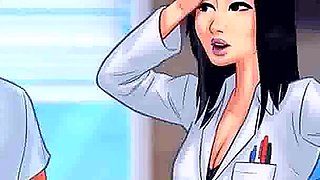 Summertime saga: MILF professor walks around the college with dildo in her pussy ep 73