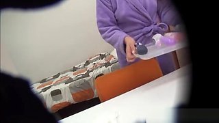 Voluptuous Japanese housewife fucks herself with toys