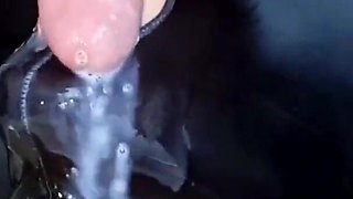 Dirty milk enema from his asshole