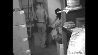 Hot Sexy Babe Sucking and Fucking her pussy at the stock room
