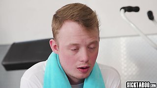Fitness coach fucks her big penis client