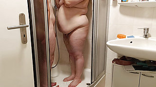Hot shower moment, I soap her whole body