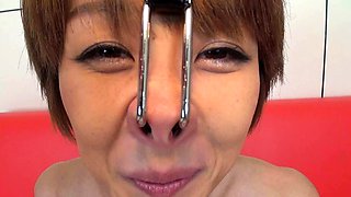 Asian bukkake fetish slut toyed and facialized