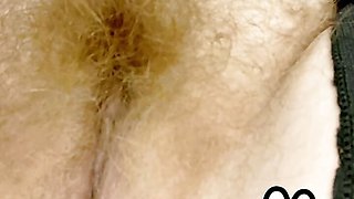 Up close playing with my bleached soft pubes and pussy