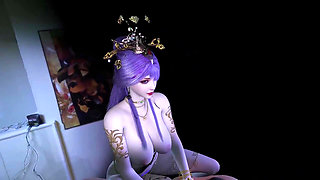 3D Super Cute Cosplay Slut Sitting on the Big Cock