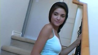 Gina darkhaired babe 18-years-old whore shows off