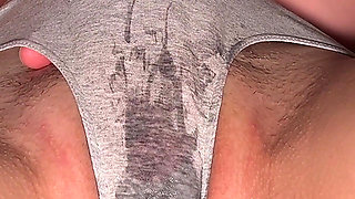 Homemade Panty Soaking Wet - Horny GF Fingers Herself Through Wet Spot on Panties