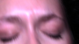 Brunette teen at glory hole