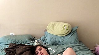 Lovely Amateur teen brunette masturbating outdoor
