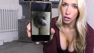 Gorgeous blonde reacting to small cocks