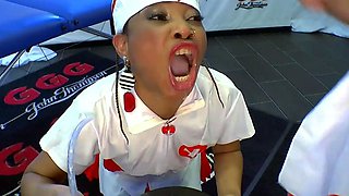 Black nurse who loves the taste of bukkake