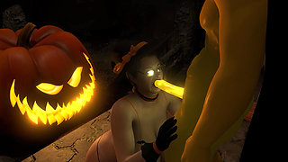Mature Witch Sucking A Big Dick Pumpkin Spice On Halloween