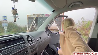 Cute girl fucked hard on the road