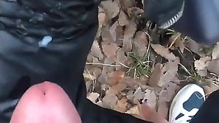 Blow-job in the Woods with My Husband Friend, Down-jacket Fetish 249
