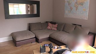 Big titted uk blonde cougar is strapped up and nailed hard - fake agent uk