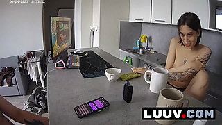 LUUV. Real couple Kareflore and Abbadon engage in a casual, real conversation in the kitchen for their reality show