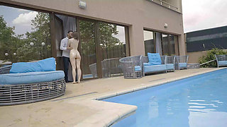 Horny MILF at and in the Pool Wants to Fuck with a Big Cock