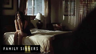 Family Sinners: Silvia Saige Can't Resist Her Stepson Seth's Huge Cock - Hardcore Blowjob & Fuck