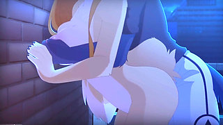 Cat boy and cat girl sex in the roof top.