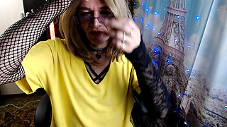 Sucking the Black Dildo