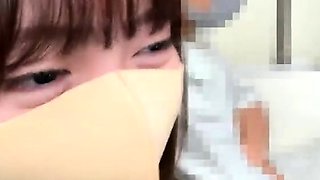 Extreme close up of Japanese teen masturbating