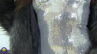 Classy British MILF Kitty Cream Gives a Sexy Striptease & Masturbates on Camera