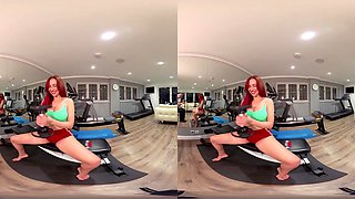 Busty Redhead Gym Scene