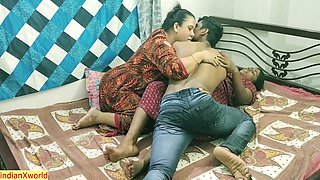 Indian Hot Threesome Sex.. I Fucked My Girlfriend And Her Sexy Bhabhi Together!!