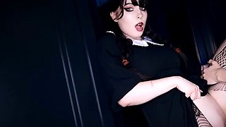 Wednesday Addams Big Butt Helps Xavier Cum in Pussy -
