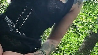 Pussy Pump in the Forest, From Slightly Wollen to Fully Pumped Cuntlips