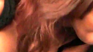 Hot redhead with huge tits gets her mouth filled with cum after cock sucking
