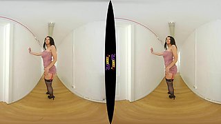 Down The Hall - Big Tit Brunette Solo Striptease