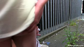 Busty MILF Whore Heads to the Back Alley to Suck off Multiple Lads on a British Dogging Mission