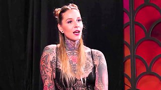 Tattooed beauty Lisa Rocketcock shows off her perfect body at Ggg for the first time