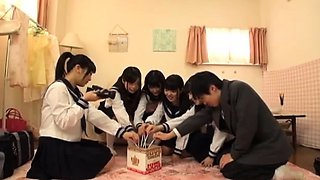 Asian schoolgirl enjoy group sex