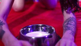 Anal milk enema squirting