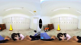 Charming asian temptress arousing VR video