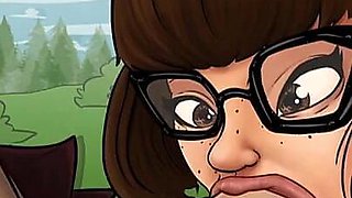 Velma the Submissive Slut - Facial & Deepthroat, Intensive Rough Deepthroat on Shaggy's Monster Cock - Velma Porn Game