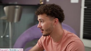 Busty Latina Natalia Nix takes nude pics with friend's brother before fucking him