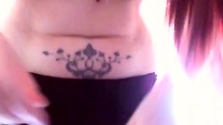 Redhead Italian teen has a wet hard orgasm with a huge dildo