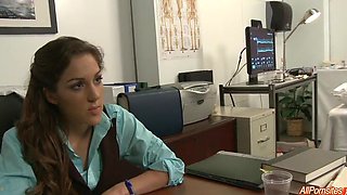 Interracial dicking in the office with Kiera King and her boss