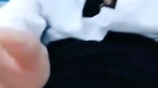 The student saw that the teacher was very sexy in high-heele