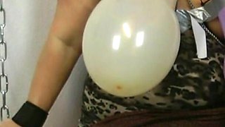 BDSM Balloon Play - My Master Often Has Crass Ideas and Today Bursting Balloons on My Tits and My Shaved Cunt