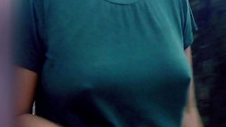 Wifey gets asked by stranger to flash her tits in public