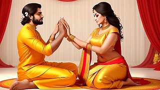 Cartoon fantasy about a hot Indian aunty giving anal lessons